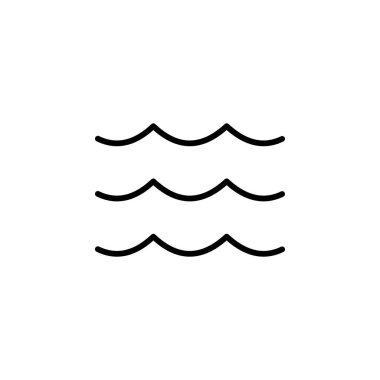 Okyanus, Su, Nehir, Deniz Katı Simgesi, Vektör, Çizim, Logo Şablonu. Birçok Amaç İçin Uygun.