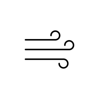 Rüzgar, Katı Hava Simgesi, Vektör, İllüstrasyon, Logo Şablonu. Birçok Amaç İçin Uygun.