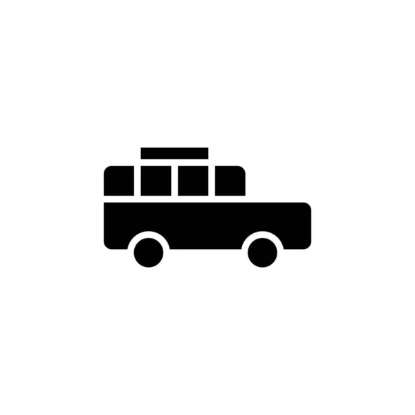 Cab Taxi Travel Transportation Solid Icon Vector Illustration Logo Template — Stock Vector