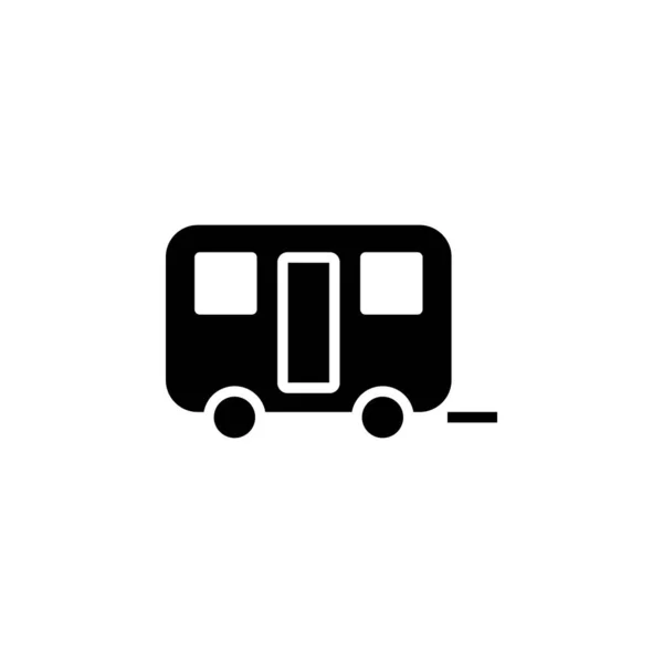 Caravan Camper Reizen Solid Icon Vector Illustratie Logo Template Geschikt — Stockvector