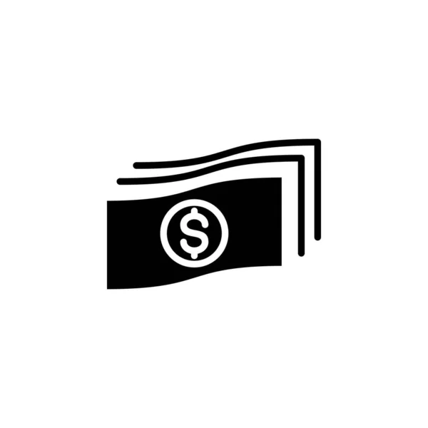 Soldi Contanti Ricchezza Pagamento Icona Solida Vettore Illustrazione Modello Logo — Vettoriale Stock