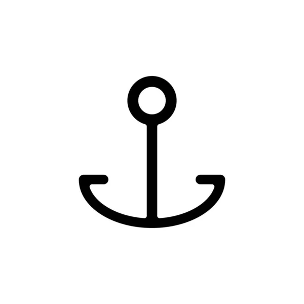 Anchor Port Solid Icon Vector Illustration Logo Template Suitable Many — Διανυσματικό Αρχείο