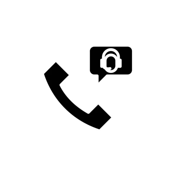 Anruf Zentrum Telefon Solid Icon Vektor Illustration Logo Vorlage Für — Stockvektor