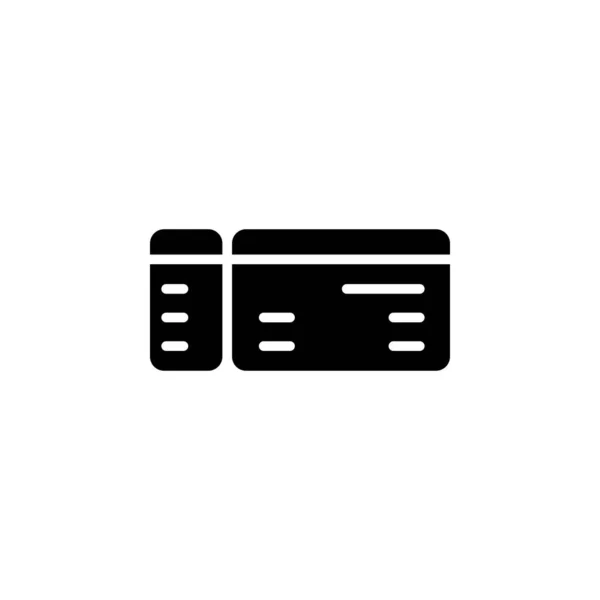 Ticket Pass Solid Icon Vector Ilustración Logo Template Adecuado Para — Archivo Imágenes Vectoriales