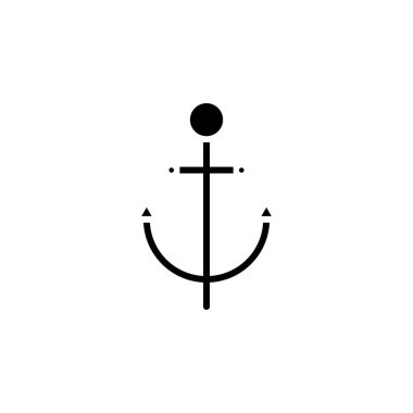 Anchor, Port Solid Icon, Vector, Illustration, Logo Şablonu. Birçok Amaç İçin Uygun.