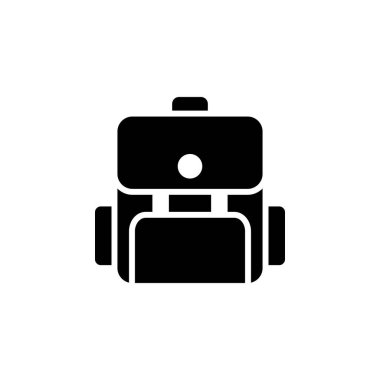 Sırt çantası, okul, sırt çantası, sırt çantası Katı Simge, Vektör, İllüstrasyon, Logo Şablonu. Birçok Amaç İçin Uygun.