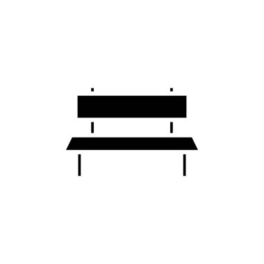 Benç, sandalye, Katı Koltuk Simgesi, Vektör, İllüstrasyon, Logo Şablonu. Birçok Amaç İçin Uygun.