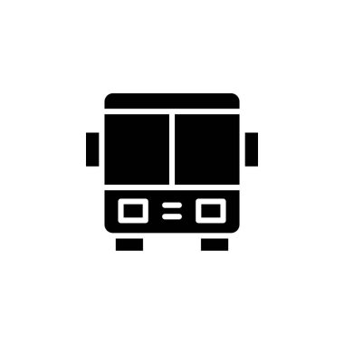 Otobüs, Otobus, Kamu, Ulaşım Katı Simge, Vektör, İllüstrasyon, Logo Şablonu. Birçok Amaç İçin Uygun.