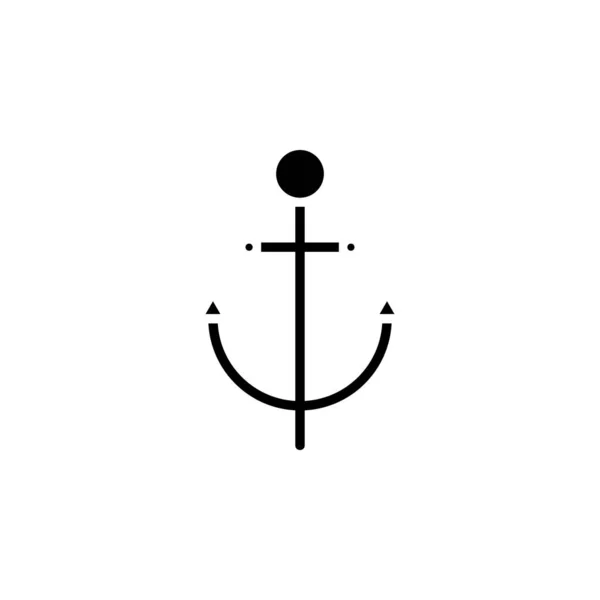 Anchor Port Solid Icon Vector Illustration Logo Template Suitable Many — Διανυσματικό Αρχείο