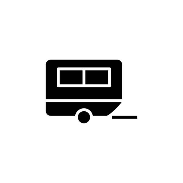 Caravan Camper Travel Solid Icon Vector Illustration Logo Template Придатний — стоковий вектор