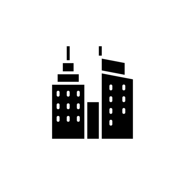 采购产品城市 城市固体图标 标志模板 适用于多种用途 — 图库矢量图片