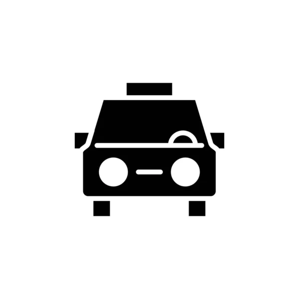 Taksi Taksi Seyahat Ulaşım Katı Simge Vektör Çizim Logo Şablonu — Stok Vektör