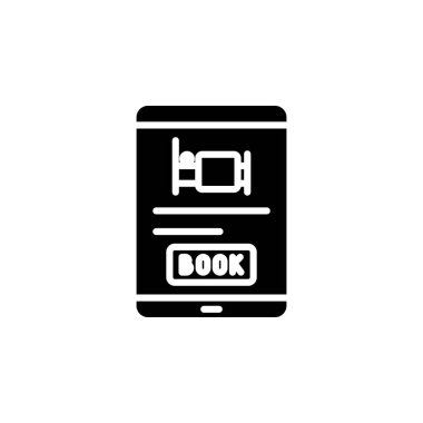 Rezervasyon, Bilet, Solid Icon, Vector, Illustration, Logo Şablonu. Birçok Amaç İçin Uygun.