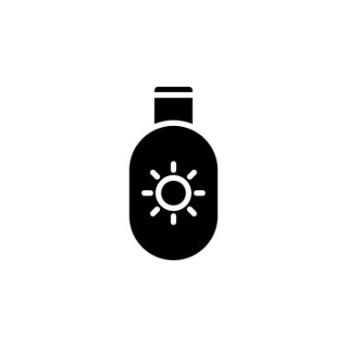 Güneş kremi, güneş kremi, losyon, Solid Icon, Vector, Illustration, Logo Şablonu. Birçok Amaç İçin Uygun.