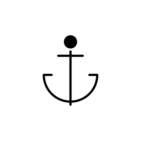 Anchor Port Solid Icon Vector Illustration Logo Template Suitable Many — Διανυσματικό Αρχείο