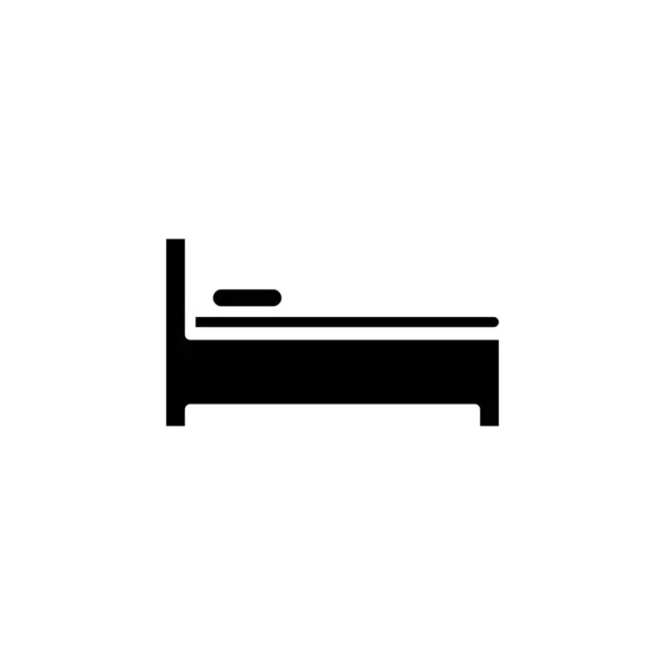 Bett Solid Icon Schlafzimmer Vektor Illustration Logo Vorlage Für Viele — Stockvektor