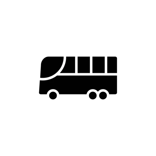 Autobús Autobús Público Transporte Icono Sólido Vector Ilustración Plantilla Logotipo — Vector de stock