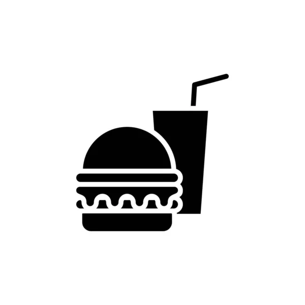 Fast Food Meal Restaurant Food Kitchen Solid Icon Vector Illustration — Stock Vector