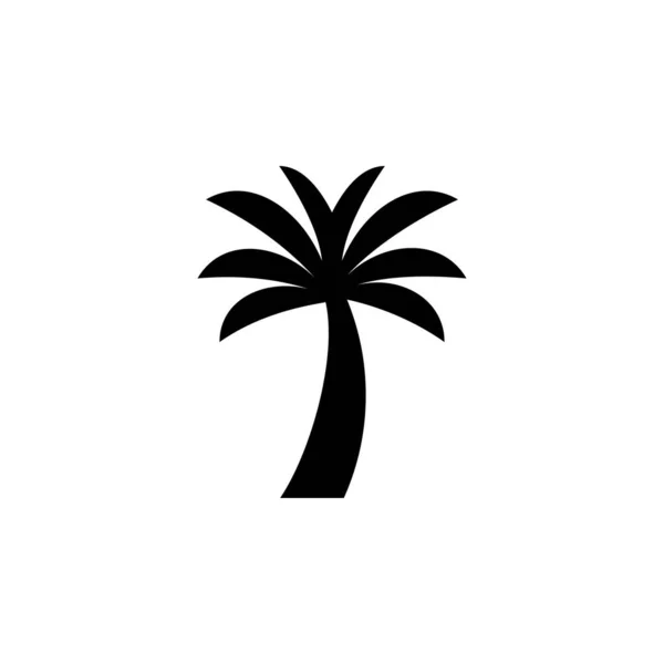 Palme Kokosnuss Baum Insel Strand Ikone Vektor Illustration Logo Vorlage — Stockvektor