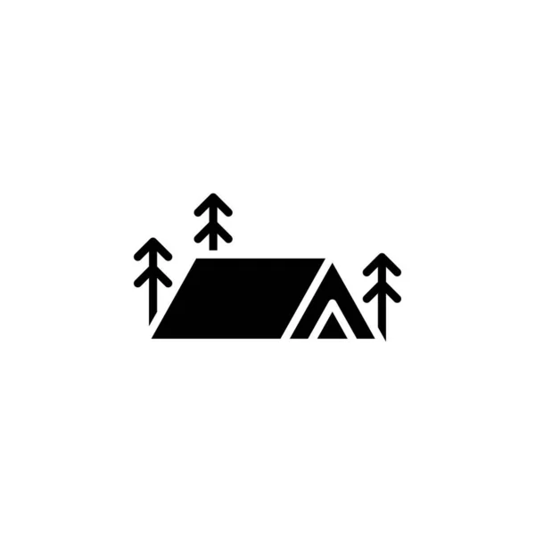 Camp Tent Camping Travel Solid Icon Vector Illustration Logo Template — Διανυσματικό Αρχείο