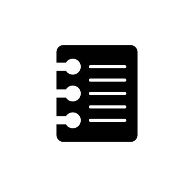 Notlar, Notepad, Notebook, Memo, Diary, Paper Solid Icon, Vector, Illustration, Logo Şablonu. Birçok Amaç İçin Uygun.
