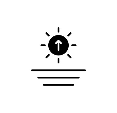 Sunrise, Sunset, Sun Solid Icon, Vector, Illustration, Logo Şablonu. Birçok Amaç İçin Uygun.