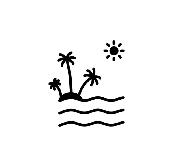Ocean Water River Sea Solid Icon Vector Illustration Logo Template — Stock Vector