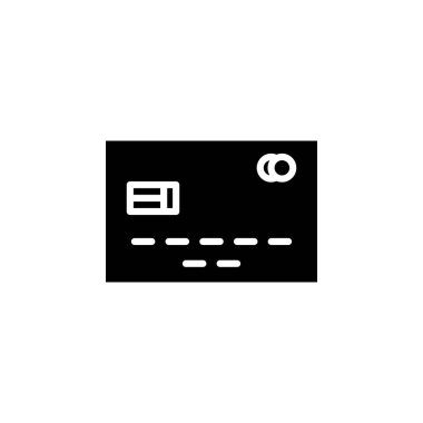 Kredi kartı, Ödeme Katı Simge Vektör İllüstrasyon Logo Şablonu. Birçok Amaç İçin Uygun.