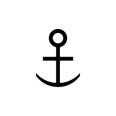 Anchor, Port Solid Simge Vektör İllüstrasyon Logo Şablonu. Birçok Amaç İçin Uygun.