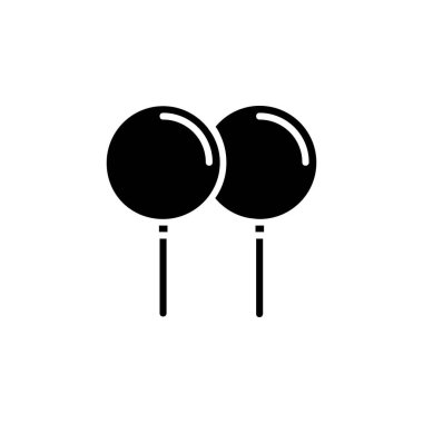 Balon Katı Simge Vektör İllüstrasyon Logo Şablonu. Birçok Amaç İçin Uygun.