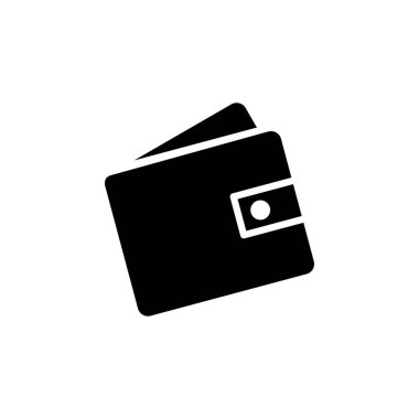 Cüzdan, Tasarruf, Para Katı Simge Vektör İllüstrasyon Logo Şablonu. Birçok Amaç İçin Uygun.