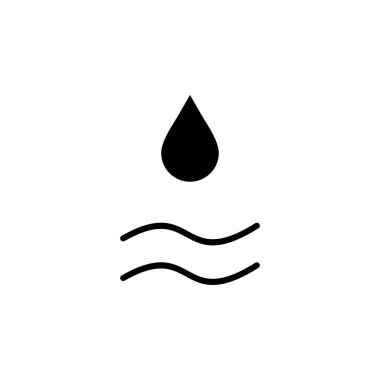 Su damlası, Su Damlası, Sıvı Katı Simge Vektör Çizim Logosu Şablonu. Birçok Amaç İçin Uygun.