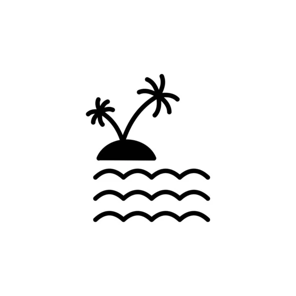 Ilha Praia Viagens Verão Mar Solid Icon Vector Ilustração Logo — Vetor de Stock