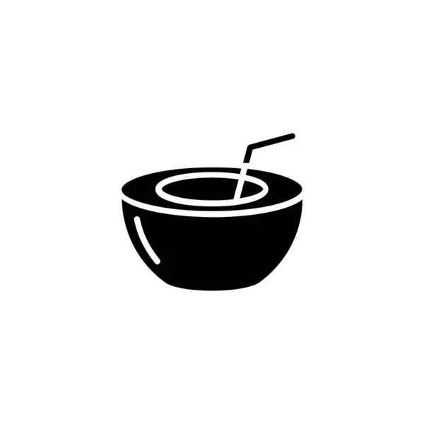 코코넛 Juice Solid Icon Vector Illustration Logo Template 사람들에게 적합하다 — 스톡 벡터