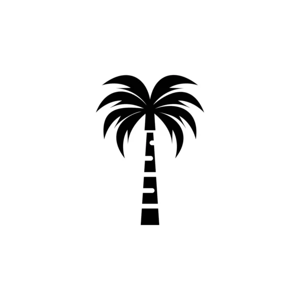 Palm Coconut Tree Island Beach Solid Icon Vector Illustration Logo — Stock Vector