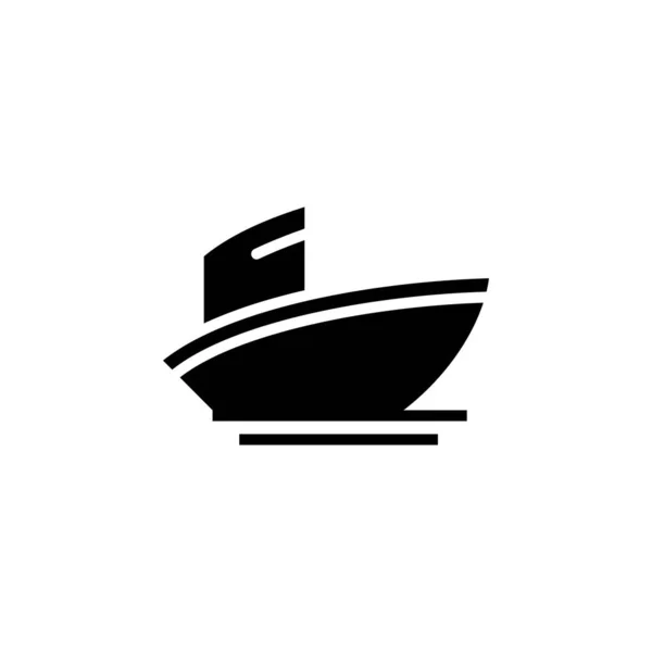 Nave Barca Barca Vela Solid Icon Vector Illustration Logo Template — Vettoriale Stock
