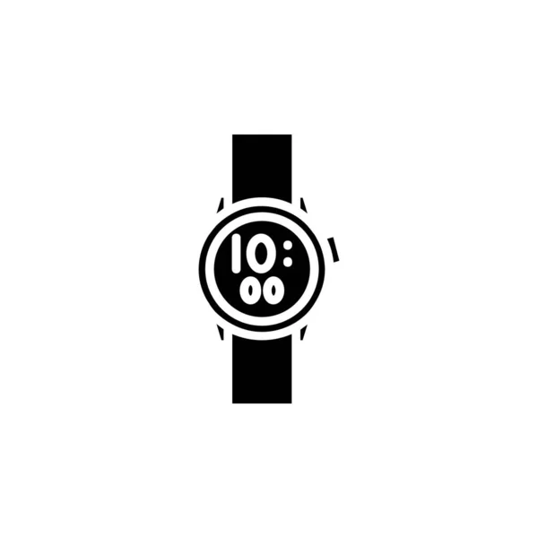 Zegarek Zegarek Zegar Czas Solid Ikona Wektor Ilustracja Szablon Logo — Wektor stockowy