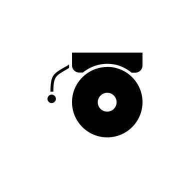 Alarm Katı Simge Vektör İllüstrasyon Logo Şablonu. Birçok Amaç İçin Uygun.