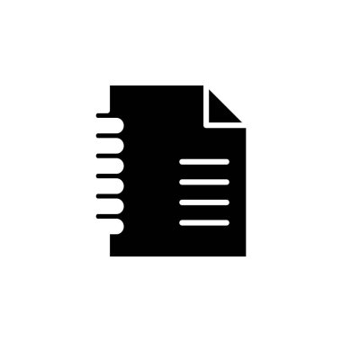 Notlar, Notepad, Notebook, Memo, Diary, Paper Solid Icon Vector Illustration Logo Şablonu. Birçok Amaç İçin Uygun.
