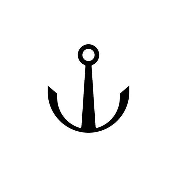 Anchor Port Solid Icon Vector Illustration Logo Template Suitable Many — Stock Vector