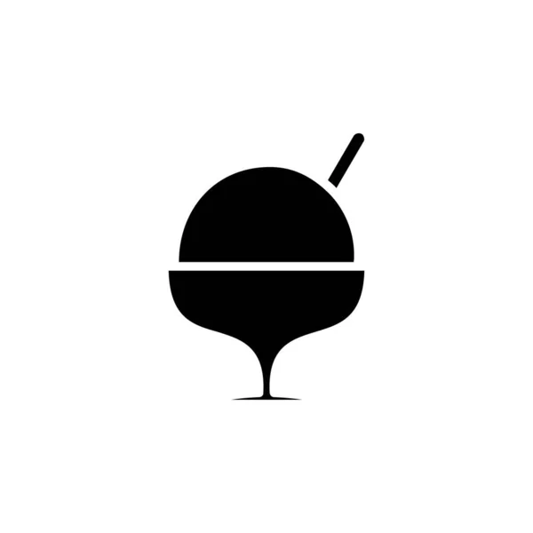 Ice Cream Dessert Sweet Solid Icon Vector Illustration Logo Template — 스톡 벡터