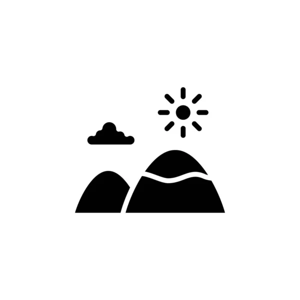 Montanha Colina Monte Pico Ícone Sólido Icon Ilustração Logo Template — Vetor de Stock
