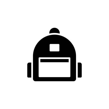 Sırt çantası, okul, sırt çantası, Sırt çantası Katı Simge Tanıtım Logosu Şablonu. Birçok Amaç İçin Uygun.