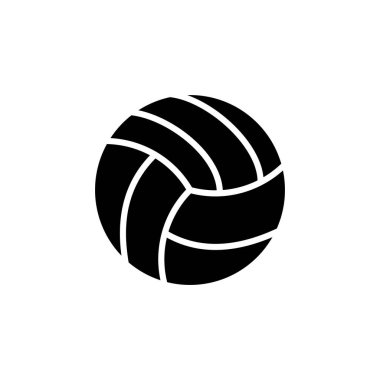 Voleybol Katı Simge Vektör İllüstrasyon Logo Şablonu. Birçok Amaç İçin Uygun.