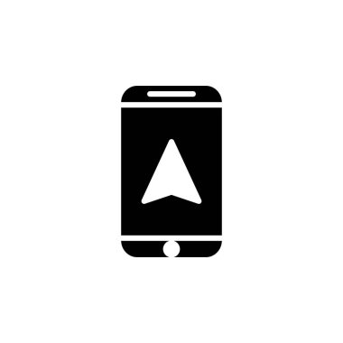 GPS, Harita, Navigasyon, Yön Katı Simge Vektör Çizim Logosu Şablonu. Birçok Amaç İçin Uygun.