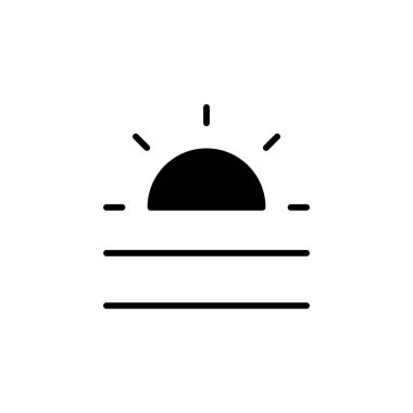 Okyanus, Su, Nehir, Katı Simge Vektör İllüstrasyon Logo Şablonu. Birçok Amaç İçin Uygun.