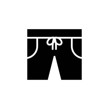 Şortlar, Gündelik, Pantolon Katı Simge Vektör İllüstrasyon Logo Şablonu. Birçok Amaç İçin Uygun.