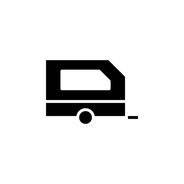 Caravana Camper Viagem Solid Icon Vector Ilustração Logo Template Adequado —  Vetores de Stock