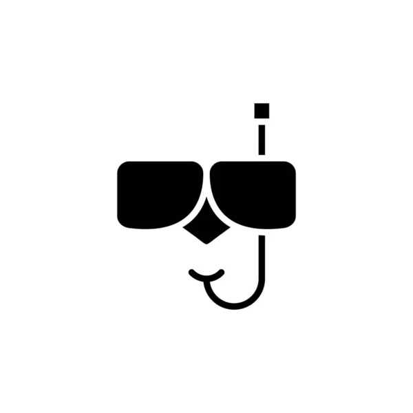 Μάσκα Κατάδυσης Snorkel Μαγιό Snorkelling Scuba Solid Icon Vector Illustration — Διανυσματικό Αρχείο