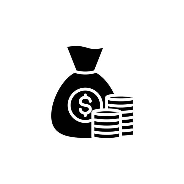 Para Para Zenginlik Ödeme Katı Simge Vektör Llüstrasyon Logo Şablonu — Stok Vektör